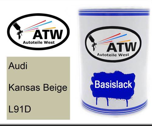 Audi, Kansas Beige, L91D: 500ml Lackdose, von ATW Autoteile West.